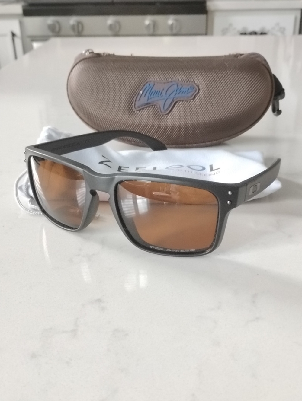 Oakley Holbrook Sunglasses With Gunmetal Accents And Brown Lenses